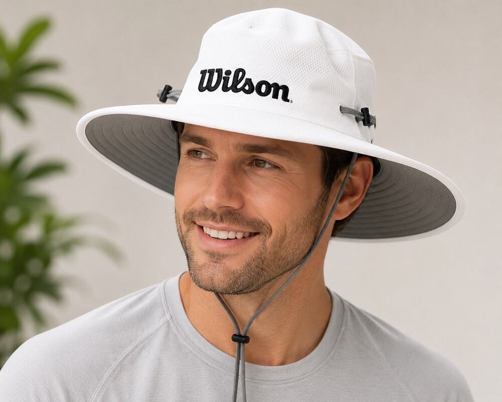 Wilson White Wide Brim Performance Sun Hat UPF Bucket Boonie One Size